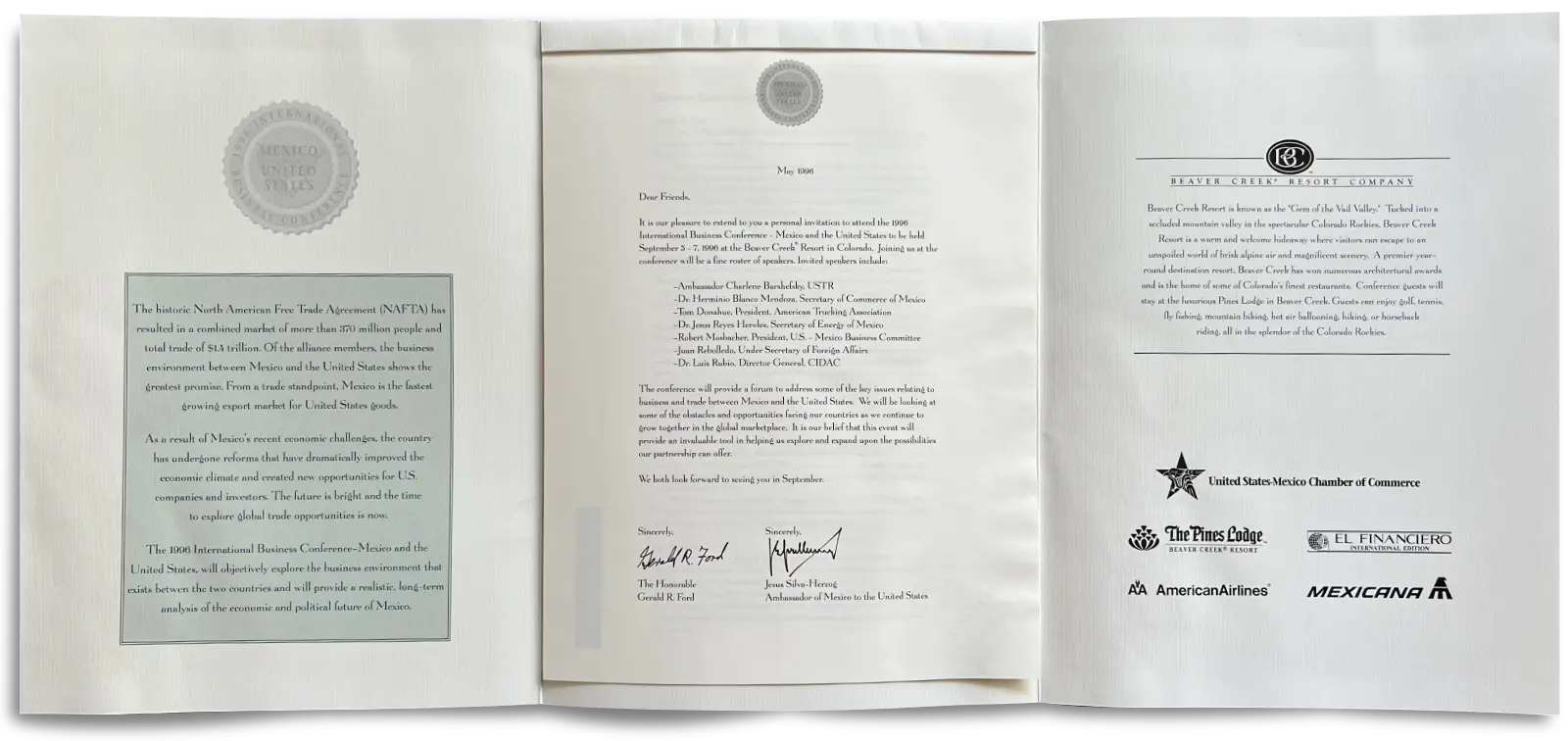 The Honorable Gerald Ford's International Business Conference